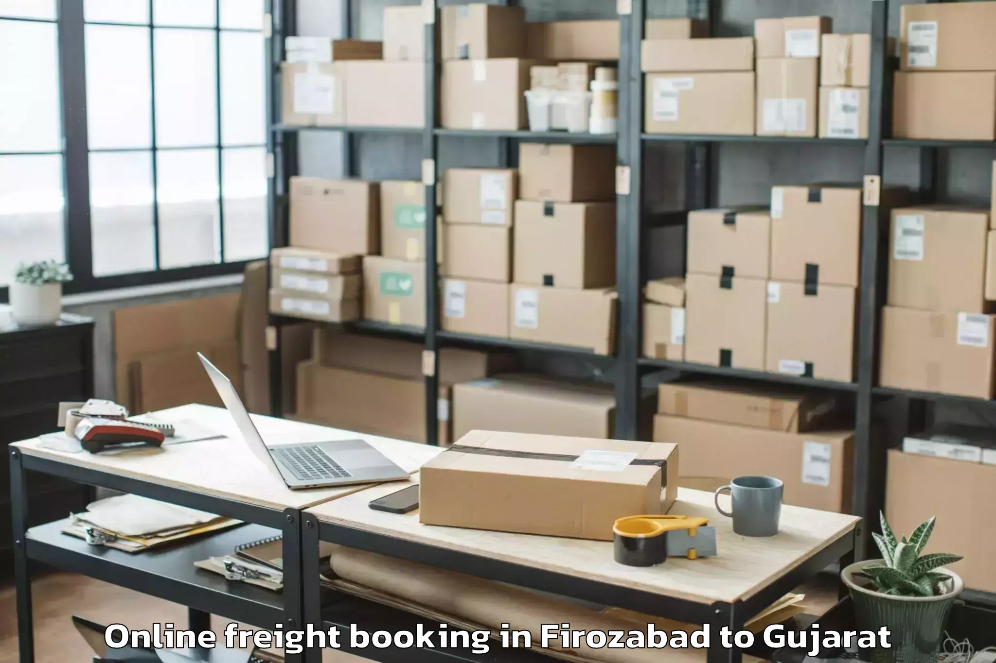 Top Firozabad to Jhagadia Online Freight Booking Available